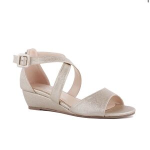 Paradox London Jagger Champagne gold shimmer size 8 new wedge heel